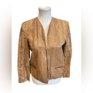 Vintage 90s Tan 100% Whipsnake Woman’s jacket Size:12